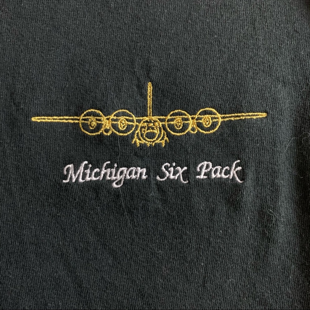 Vintage 80s Michigan 6-Pack Plane Embroidered Tee - Picture 7 of 12